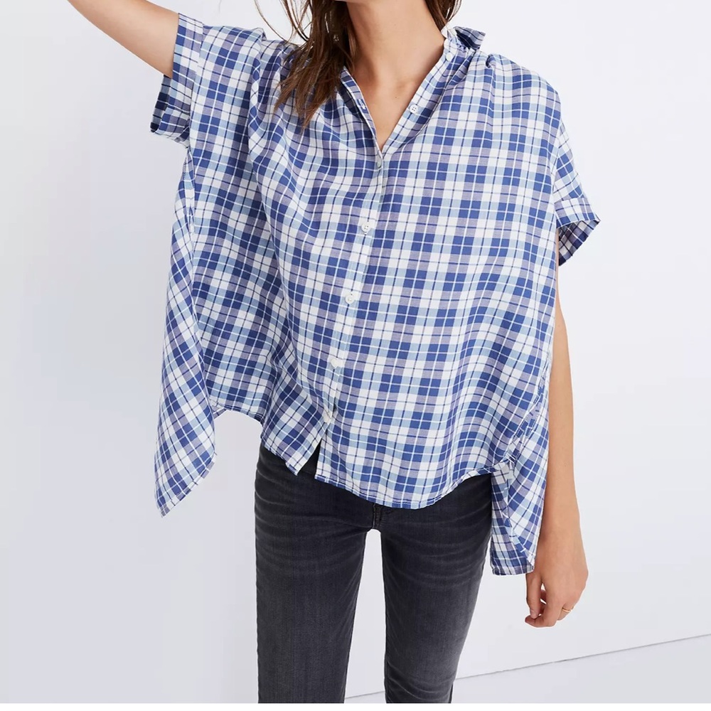 Madewell Central Open-Back Shirt in Linus Plaid